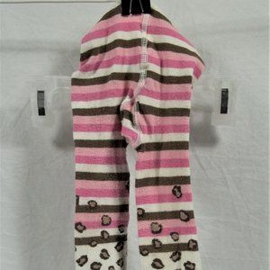 girls 24 - 36 mos Childrens Place pink cream brown striped animal print tights